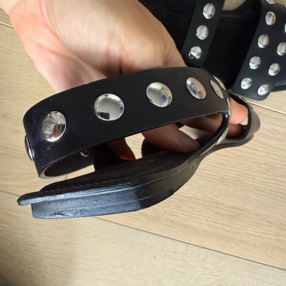 Khaite Boden Leather Studded Sandals - Picture 6 of 8